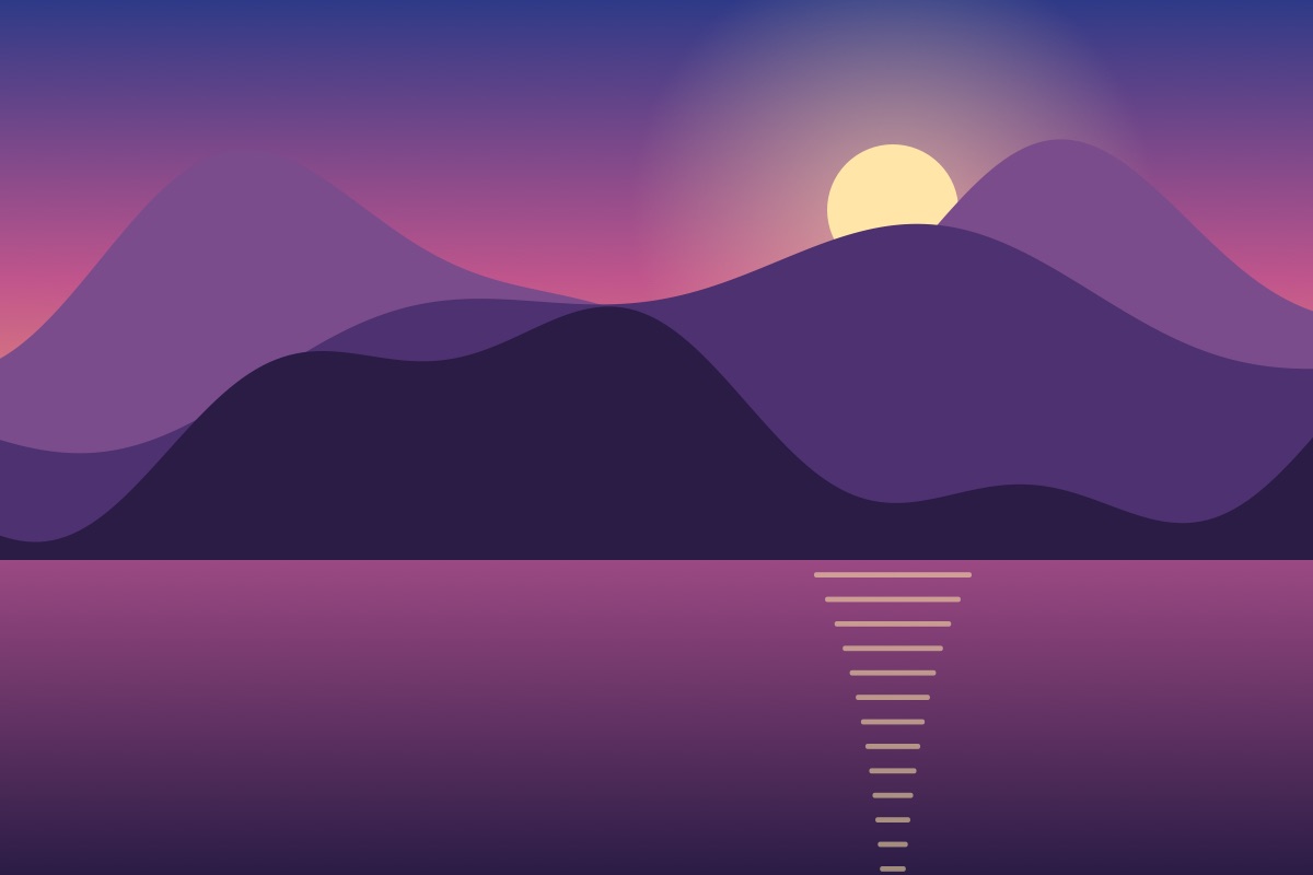 Sea cliffs under a pink sky
