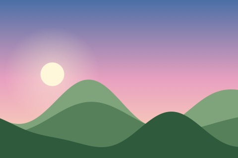 A long meadow at sunset